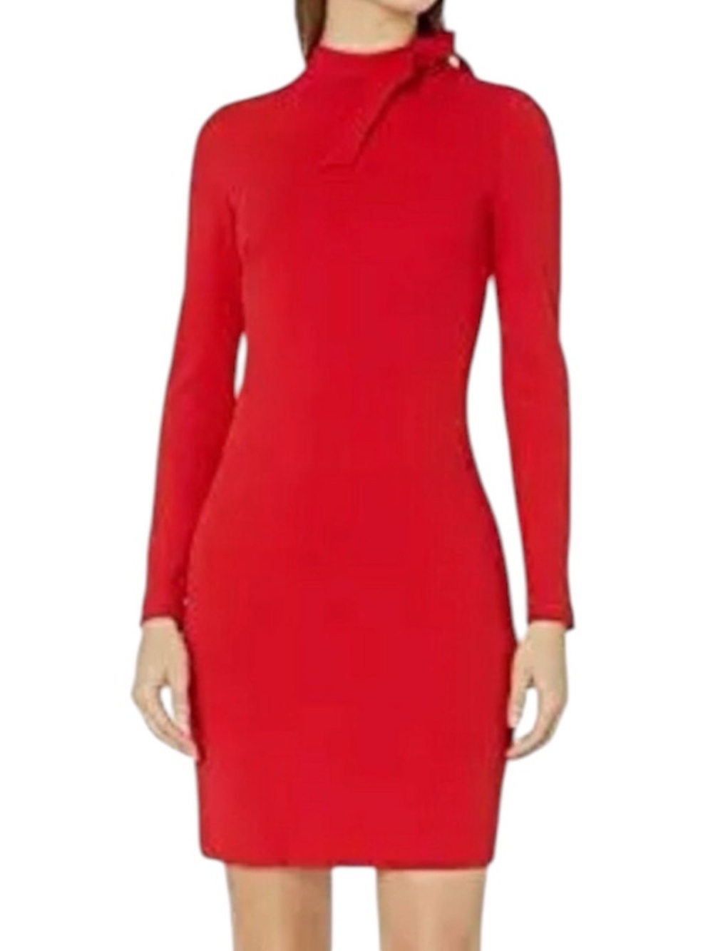 Calvin Klein Tie-neck Long Sleeve Dress - Red Size 4